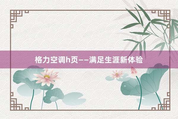 格力空调h页——满足生涯新体验